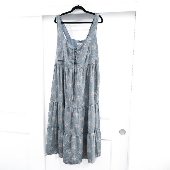 Christy Dawn Size 1X Adele Dress Blue Floral - Picture 2 of 8